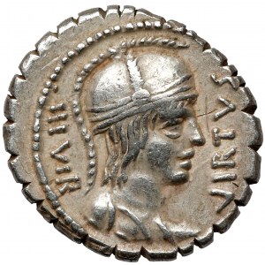 Republic, Mn. Aquillius Mn (71 př. n. l.) Denar Serratus