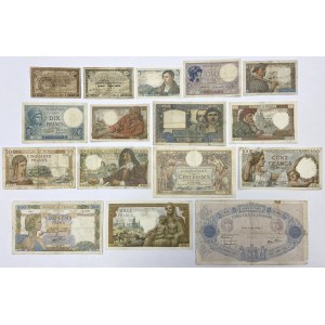 Francja, zestaw banknotów MIX (16szt)