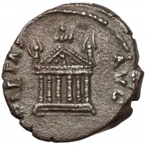 Faustina I (138-141 AD) AR Posthumous Denarius - Temple