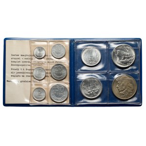 Albumik PEKAO z monetami PRL 1 gr - 10 zł, w tym rzadkie 50 gr 1968