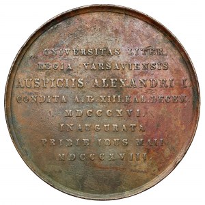 Medal na pamiątkę założenia Uniwersytetu Warszawskiego 1818