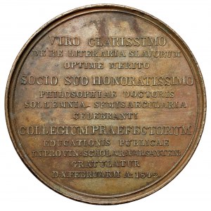 Medal Samuel Teofil Linde 1842 (Majnert) - rzadki