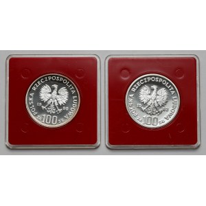 Próby Ag 100 złotych 1980 i 1983 Głuszec i Niedźwiedź (2szt)