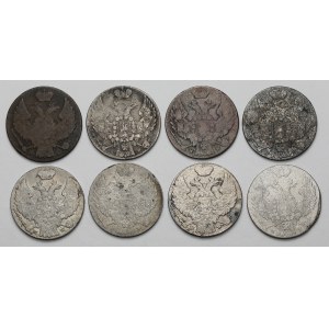 1 grosz 1840 i 10 groszy 1840, zestaw (8szt)