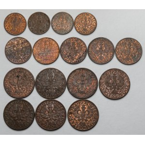 Od 1 do 5 centov 1936-1939, sada (16 ks)
