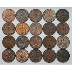 1 cent 1936-1939, sada (20 ks)