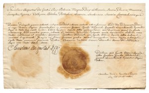 Patent Orderu Orła Białego 1794 r - dla gen. Ignacego Wodzińskiego, adiutanta króla Stanislawa Augusta Poniatowskiego