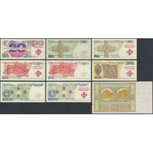 Sada tištěných polských bankovek (9 kusů)