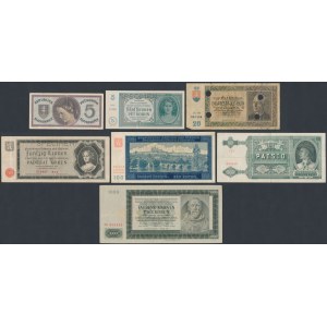 Protektorat Czech i Moraw i Słowacja, zestaw banknotów (7szt)