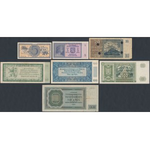 Protektorat Czech i Moraw i Słowacja, zestaw banknotów (7szt)