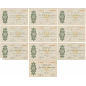 Investment Fund Vouchers, SERIES I and IX, 25 zloty 1933 - set (10pcs)