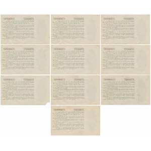 Poukážky investičného fondu, SÉRIA I a IX, 25 1933 PLN - sada (10 ks)
