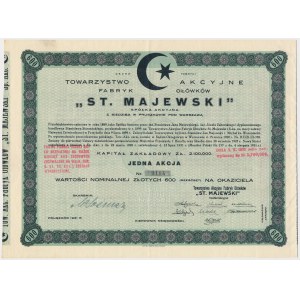 ST. MAJEWSKI Tow. Akc. Fabryk Ołówków, Em.1, 600 zł 1931