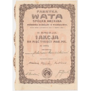 Továrna WATA, Em.2, 5 000 mkp 1922