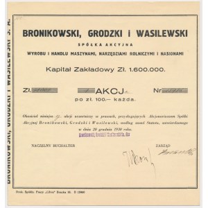 Bronikowski, Grodzki and Wasilewski, 100 zl.