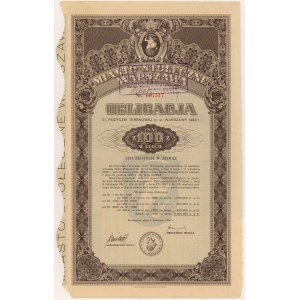 Warszawa, 5% Pożyczka terenowa, Obligacja na 100 zł 1935
