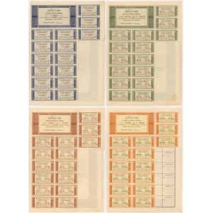 Bank von Polen, 100, 5x 100, 10x 100 und 25x 100 Zloty 1934 (4 St.)