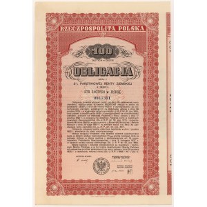 3% State Land Pension 1933, Bond for 100 zlotys