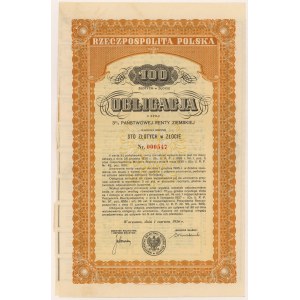 3% State Land Pension 1936, Bond for 100 zlotys