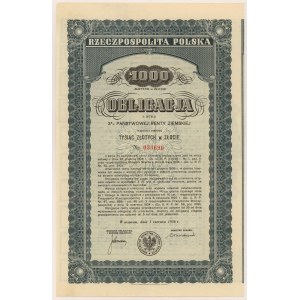 3% State Land Pension 1936, Bond for 1,000 zlotys