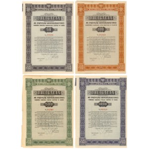 4% Fire. Consolidation 1936, Bonds for 50 - 1,000 zloty (4pc)