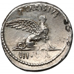 Republik, Carisius (46 v. Chr.) Denarius - Sphinx