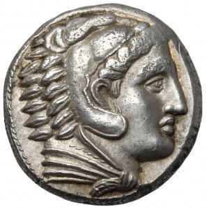 Grecja, Macedonia, Aleksander III Wielki (328-320 p.n.e.) Tetradrachma - Amhipolis - ZNAKOMITY STYL