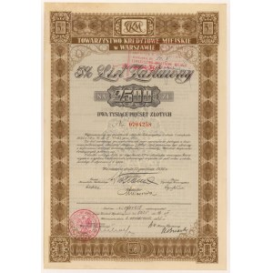 Warsaw, TKM Pledge letter 2,500 zloty 1936