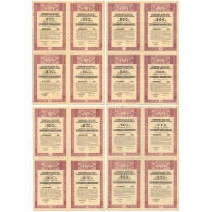 Premiowa Poż. Odbudowy Kraju 1946, 4 arkusze po 4x 500 zł (4szt)