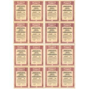 Bonusový oheň. Národná obnova 1946, 4 hárky 4x 500 zlotých (4ks)