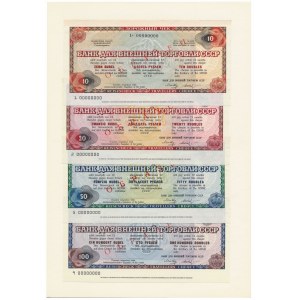 Bank Handlu Zagranicznego ZSRR, czeki podróżne SPECIMEN 10-100 Rubli 1987 - w folderze