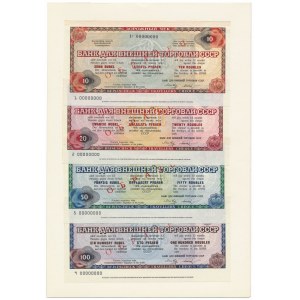 Bank Handlu Zagranicznego ZSRR, czeki podróżne SPECIMEN 10-100 Rubli 1987 - w folderze