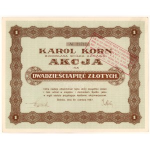 KAROL KORN Budowlana Sp. Akc., 25 zl 1927