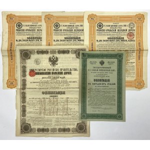 Rosja - zestaw obligacji 1867-1916 (5szt)