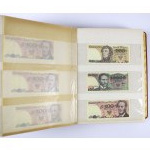 Cluster of PRL banknotes, Polish and foreign banknotes in bulk MIX, supply cards