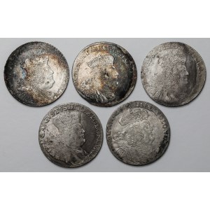 Augustus III Sas, Leipzig 1753 double gold coin, set (5pcs)