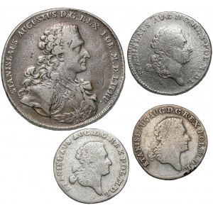 Poniatowski, TALAR (Waffenschmied), Zwei-Zloty- und Goldmünzen 1766-67 (4 St.)