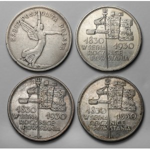 Niké a zástava, 5 zlatých 1928-1930 (4ks)