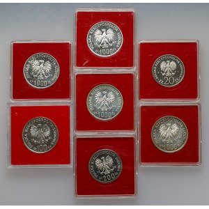 SREBRO und FeNi 20-1.000PLN Proben 1981-1987 (7pc)