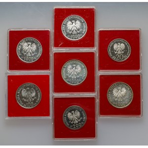Samples of SILVER and FeNi 20-1,000 zl 1981-1987 (7pcs)