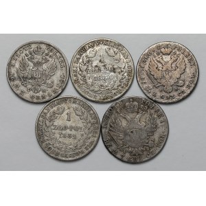 1 Polish zloty 1818-1834 (5pcs)