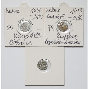 Silesia, Halerze Klodzko, Legnica and Oleśnica - set (3pcs)