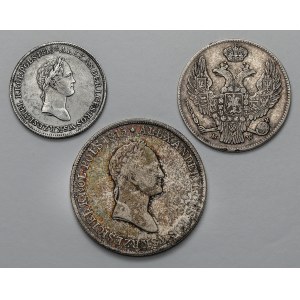 1, 2 and 5 gold 1829-1839 (3pc)