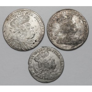 Augustus III Sas, Orty and sixpence 1754-1755 (3pc)