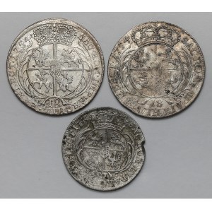 August III. Sachsen, Orty und Sixpence 1754-1755 (3Stück)