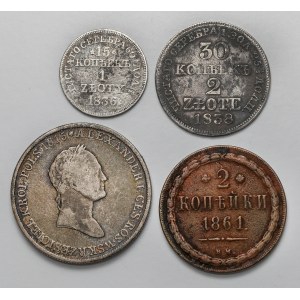 5 zloty - 2 kopecks 1829-1861, Warsaw (4pc)