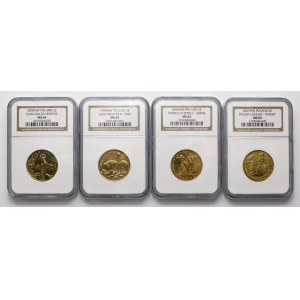2 Gold 1999-2007 - postfrisch, in NGC-Bewertung (4 Stück)