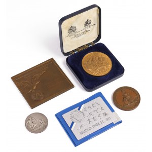 Medale i plakiety zagraniczne, zestaw (5szt)