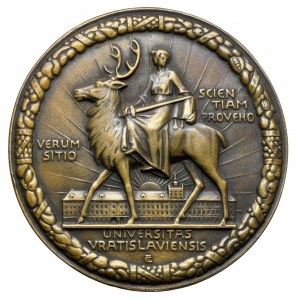 Medalion (90mm) Uniwersytet Wrocławski 1911 - lany