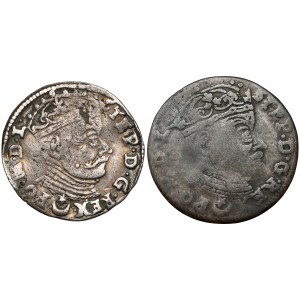 Stefan Batory, Trojak Vilnius 1581 und Fälschung Vilnius 1582 (2Stk)